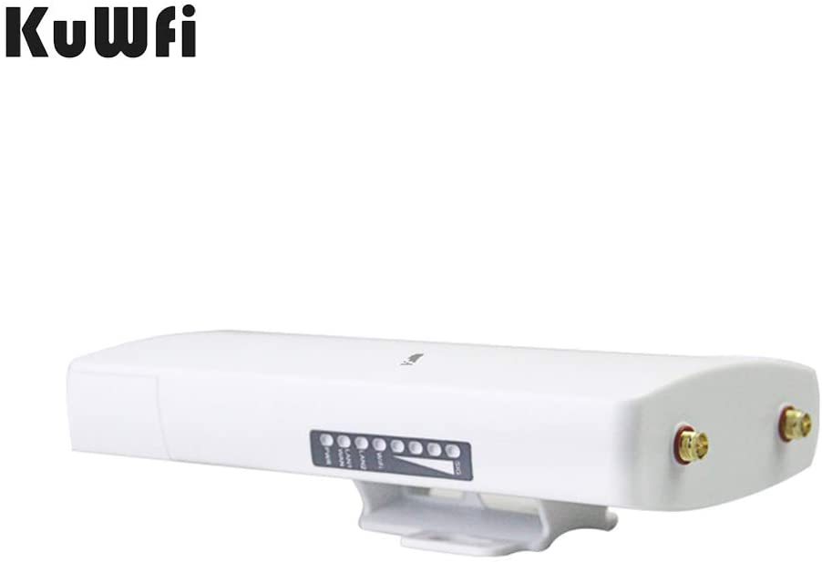 KuWFi 300Mbps Outdoor CPE Bridge Long Range WiFi Hotspot Outdoor Wireless Access Point Omnidirectional Coverage WiF Signal 48V POE