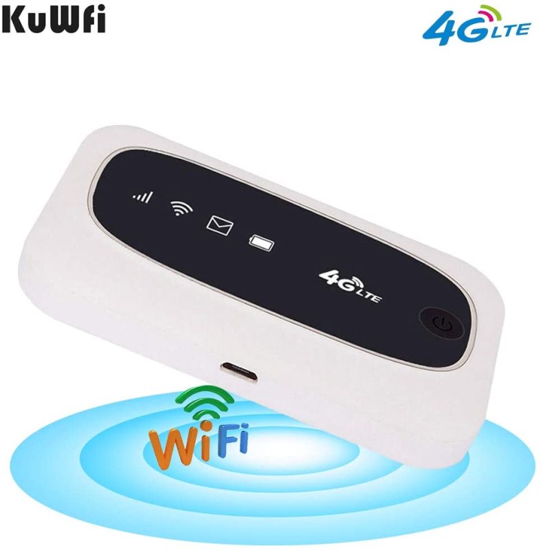 wireless router KuWFi 4G LTE Mobile WiFi Hotspot Travel Router Partner Wireless SIM Routers with SD SIM Card Slot Support LTE FDD/TDD Work for USA/CA/