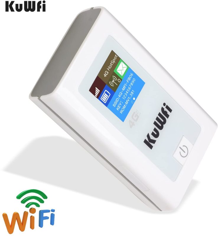 KuWFi Portable 5200mAH Power Bank 3G 4G Wireless Router 150Mbps cat4 4G Mobile WiFi Hotspot with SIM Card Slot Work with EU Asia (sim Card not Include