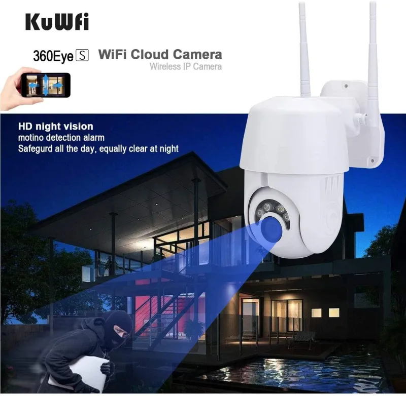 KuWFi Bundle of Goods Wireless WiFi Bridge and Wireless Security Camera