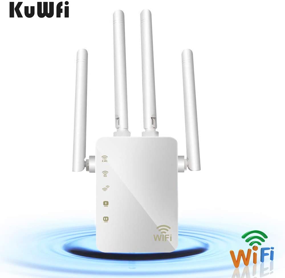 KuWFi firmware WiFi Range Extender 1200Mbps Repeater with Ethernet