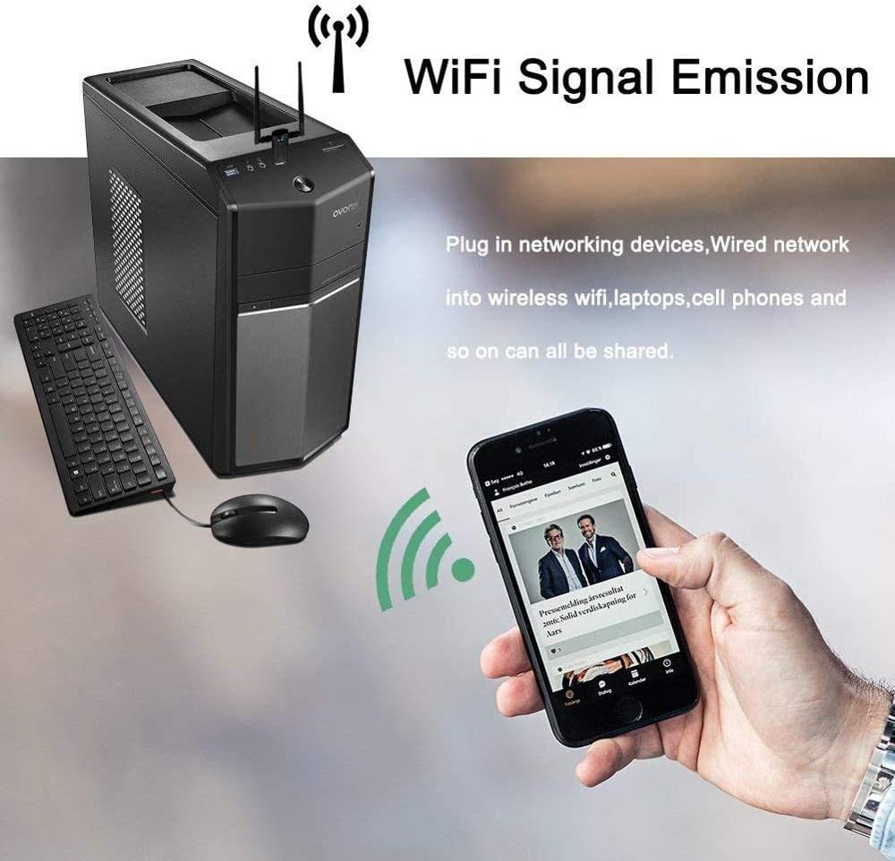 KuWFi 1750Mbps USB WiFi Adapter 5.8G 2.4G Dual Band 5dBi WiFi Antenna USB3.0 Wireless Network Card for Desktop Windows XP/Vista/7/8/10 Linux Mac