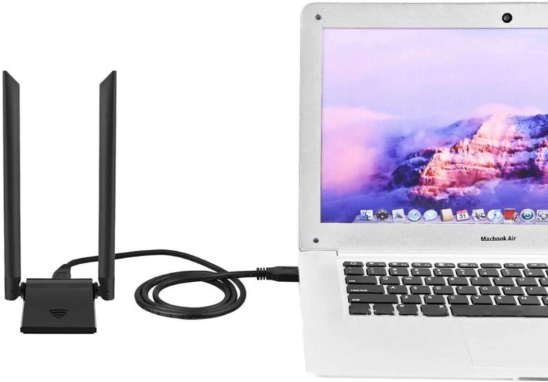 KuWFi WiFi Adapter 1200Mbps USB3.0 Cable Dual 5dBi Antenna Ethernet Dongle Support Windows XP/Vista / 7/8/10 Mac
