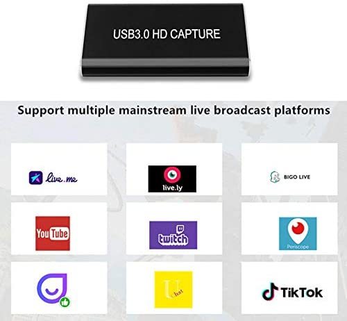 KuWFi  HDMI to Type-C/USB 3.0 Game Video Capture Card 1080P 60fps Video Recorder with HDMI Output Compatible with Windows, Linux, MacOS X