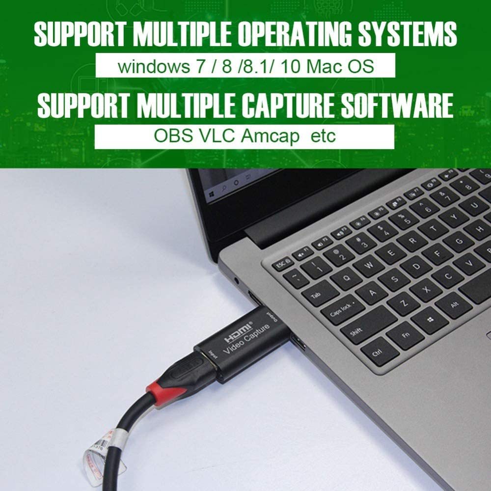 KuWFi  Portable Video Capture Card HDMI to USB 2.0 1080P Video Record via DSLR Camcorder Action Cam for Game Stream Mobile Live Broadcast