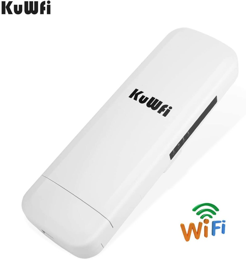 KuWFi Outdoor CPE WiFi 300Mpbs 2.4G Waterproof Outdoor CPE 1W High Power 3KM Long Range Wireless Outdoor AP Access Point CPE with POE Adapter