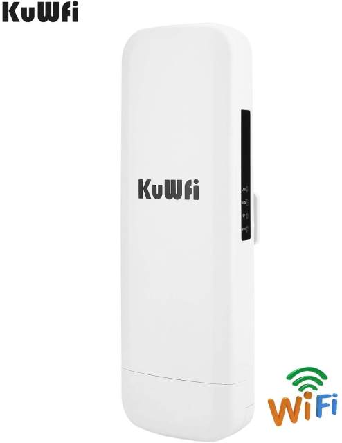 KuWFi Outdoor CPE WiFi 300Mpbs 2.4G Waterproof Outdoor CPE 1W High Power 3KM Long Range Wireless Outdoor AP Access Point CPE with POE Adapter