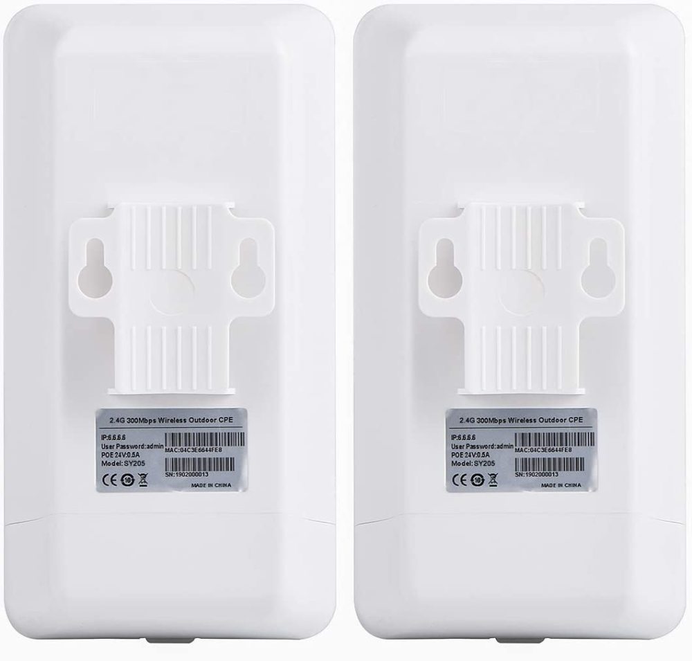 KuWFi 2-Pack Long Range WiFi Extender Outdoor Wireless Bridge 2.4GHz 300Mbps Pre-configured Nano Station Indoor & Outdoor Point to Point Wireless Brid