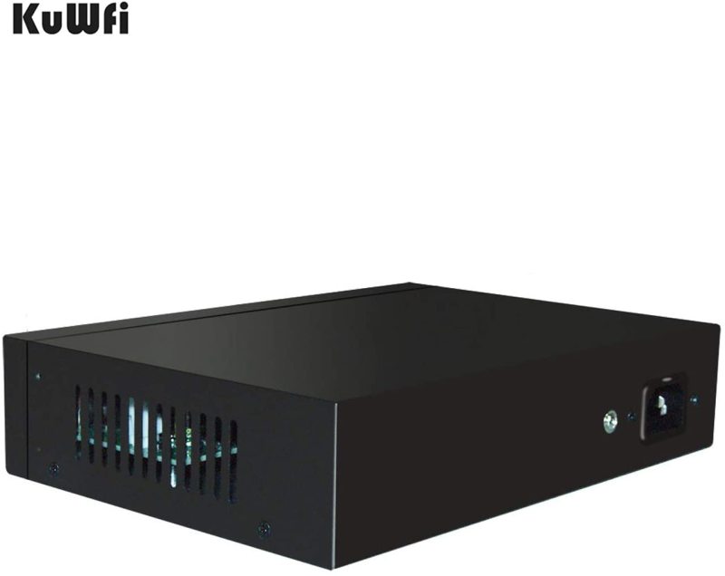 KuWFi firmware  6-Port Ethernet Network Switch 2 Port Uplink 802.3AT/AF 72W Cat5 Unmanaged Metal Smart Desktop Network Power Over Ethernet Injector Sp