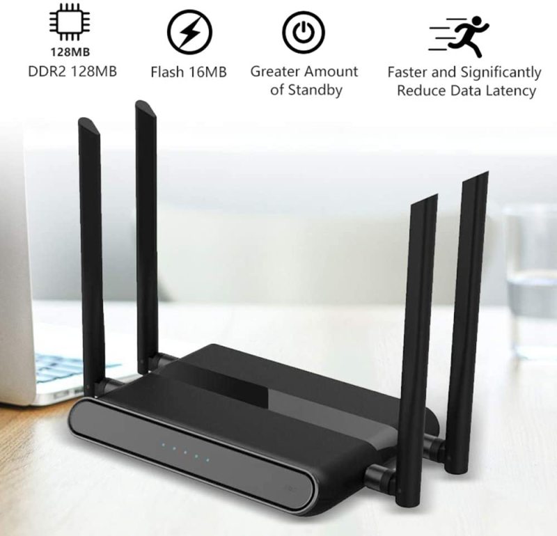 KuWFi Wireless WiFi Router Dual Band 2.4Ghz/5Ghz 11AC Smart WiFi Repeater with External Antennas 1200mbps Enterprise Wireless Network Access Point