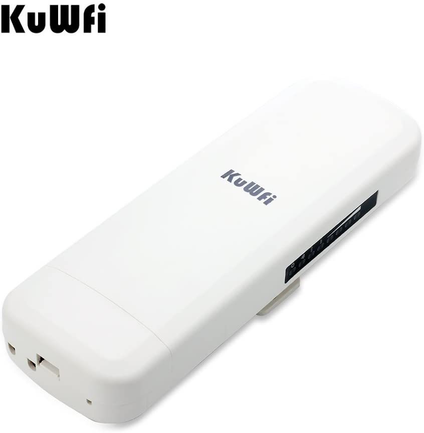 KuWFi 900Mbps 5.8G Outdoor Bridge, Waterproof Outdoor CPE 1W High Power 3-5KM Long Range Wireless Outdoor AP Access Point CPE with POE Adapter &15dbi