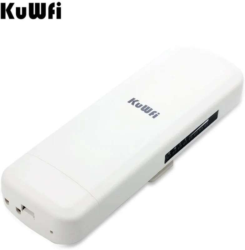 KuWFi 900Mbps 5.8G Outdoor Bridge, Waterproof Outdoor CPE 1W High Power 3-5KM Long Range Wireless Outdoor AP Access Point CPE with POE Adapter &amp;15dbi