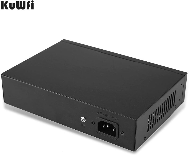 KuWFi firmware  6-Port Ethernet Network Switch 2 Port Uplink 802.3AT/AF 72W Cat5 Unmanaged Metal Smart Desktop Network Power Over Ethernet Injector Sp