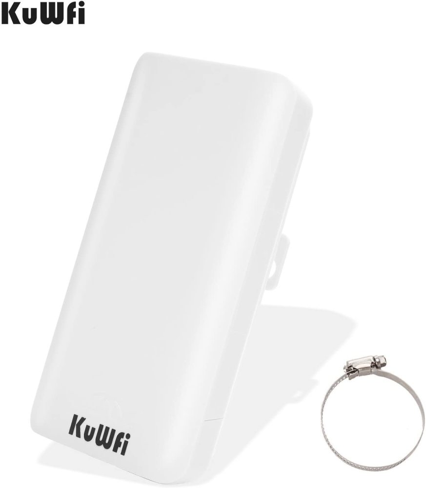 KuWFi 2-Pack 300Mbps Wireless Bridge CPE Kit,Indoor&Outdoor Point-to-Point Bridge/CPE Supports 2KM Transmission Distance Solution for PTP, PTMP Applic