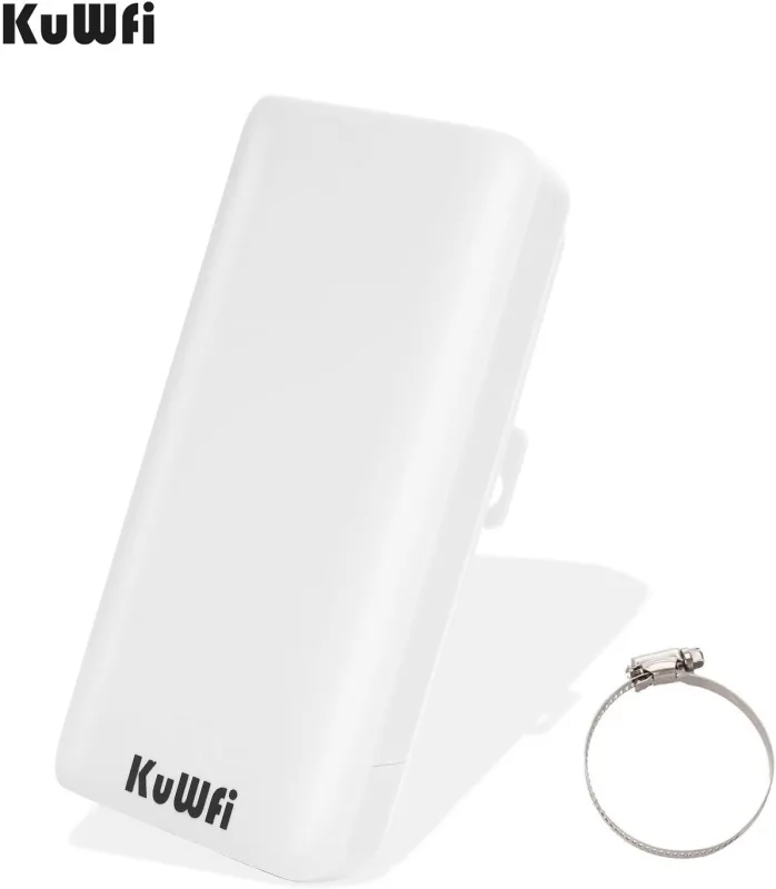 KuWFi 2-Pack 300Mbps Wireless Bridge CPE Kit,Indoor&amp;Outdoor Point-to-Point Bridge/CPE Supports 2KM Transmission Distance Solution for PTP, PTMP Applic