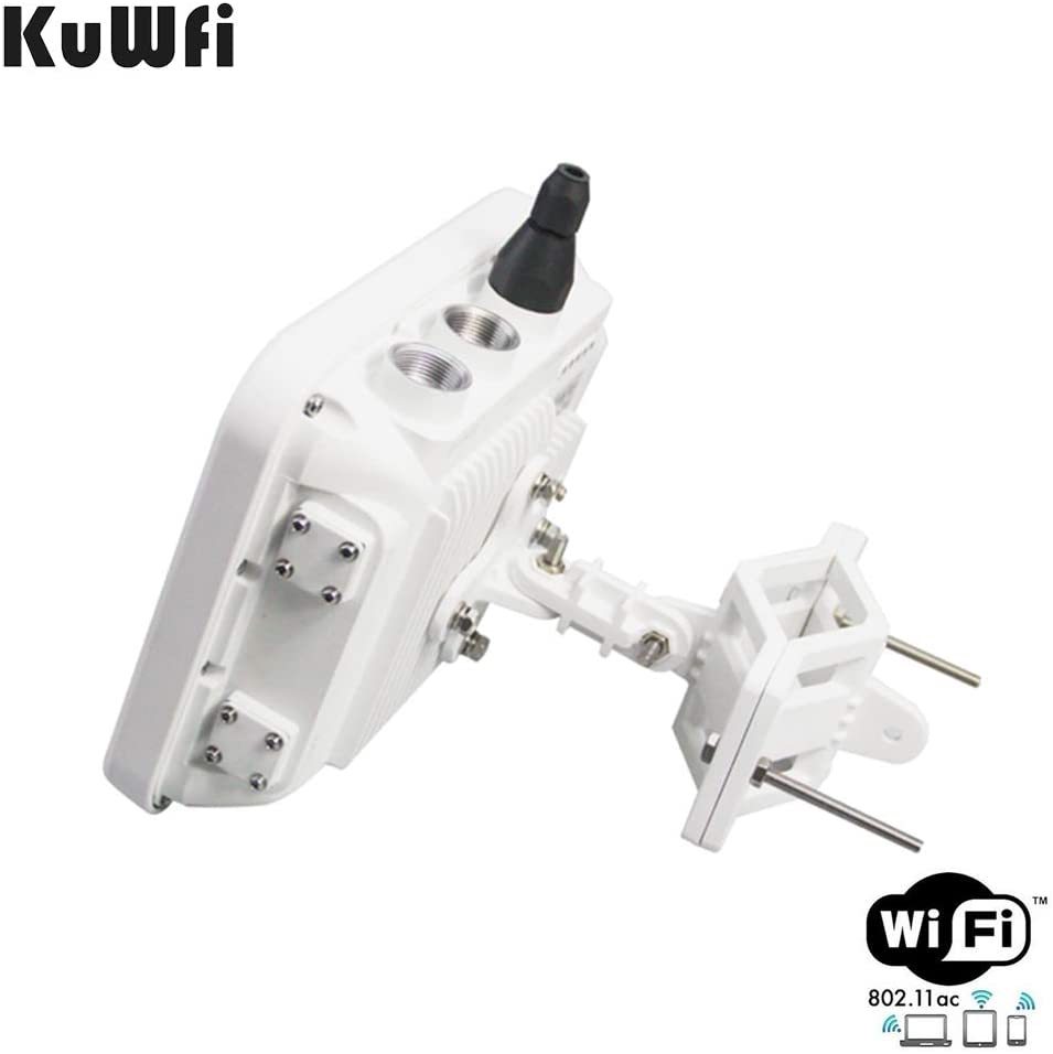 KuWFi Wireless Outdoor Access Point AP Router 1200Mbps Gigabit 802.11AC Dual Band WiFi with 4x8 dBi Antenna WiFi Cover Base Station High Power WiFi Co