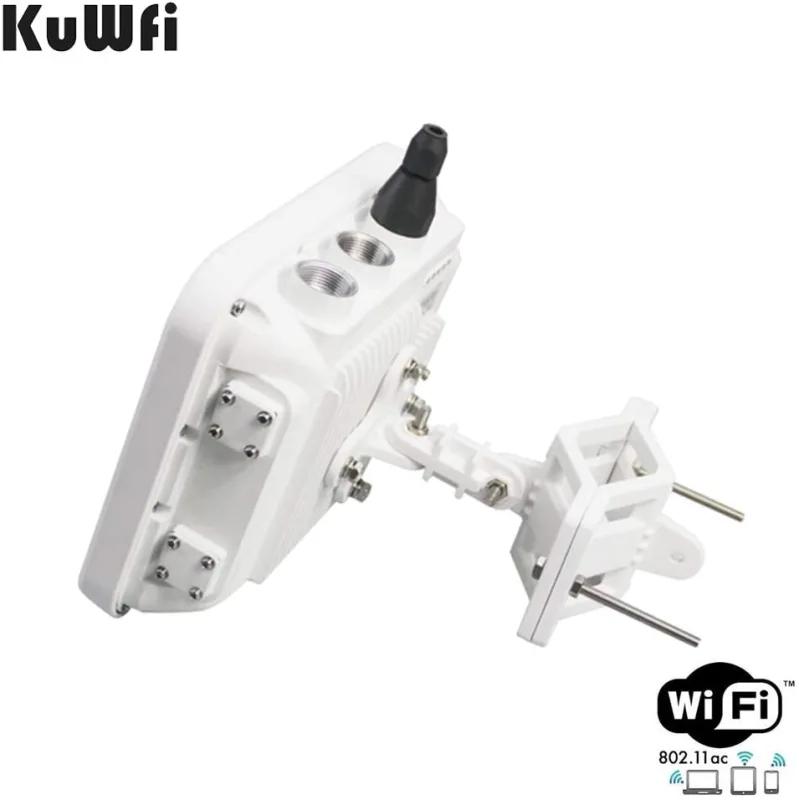 KuWFi Wireless Outdoor Access Point AP Router 1200Mbps Gigabit 802.11AC Dual Band WiFi with 4x8 dBi Antenna WiFi Cover Base Station High Power WiFi Co