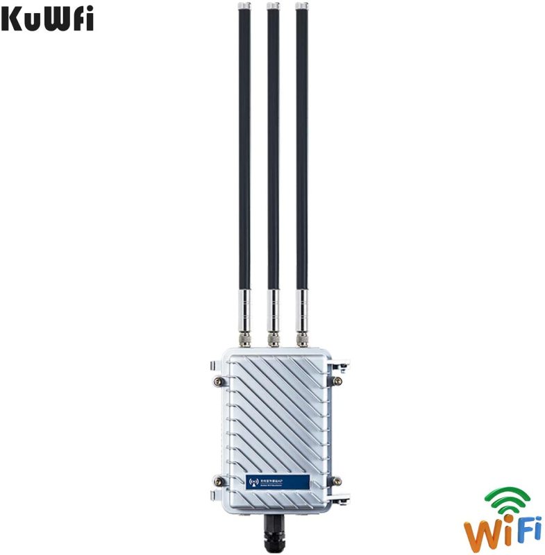 KuWFi firmware Outdoor Wireless WiFi Access Point 11AC 750Mbps Dual-Band 2.4G/5.8G Antennas Waterproof Base Station AP Support AP/WiFi Repeater/WISP