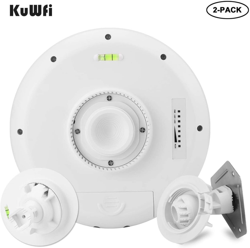 KuWFi Wireless WiFi Bridge 11ac Point-to-Point Outdoor AP/Client Bridge High Speeds 5.8G 1200M Support PoE 2-Packs