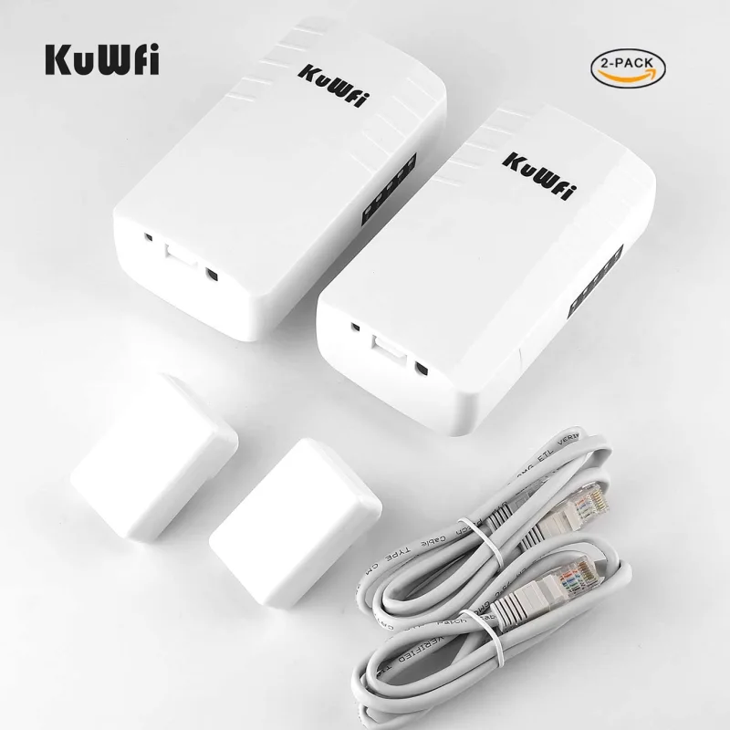 KuWFi Wireless WiFi Bridge Outdoor AP 2.4G 300Mbps Point to Point Wireless Access Points with RJ45 for Security Monitoring Outdoor WiFi Transmission u