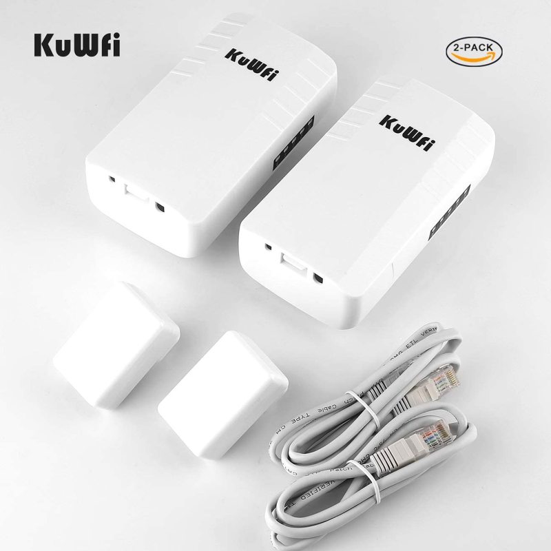 KuWFi Wireless WiFi Bridge Outdoor AP 2.4G 300Mbps Point to Point Wireless Access Points with RJ45 for Security Monitoring Outdoor WiFi Transmission u