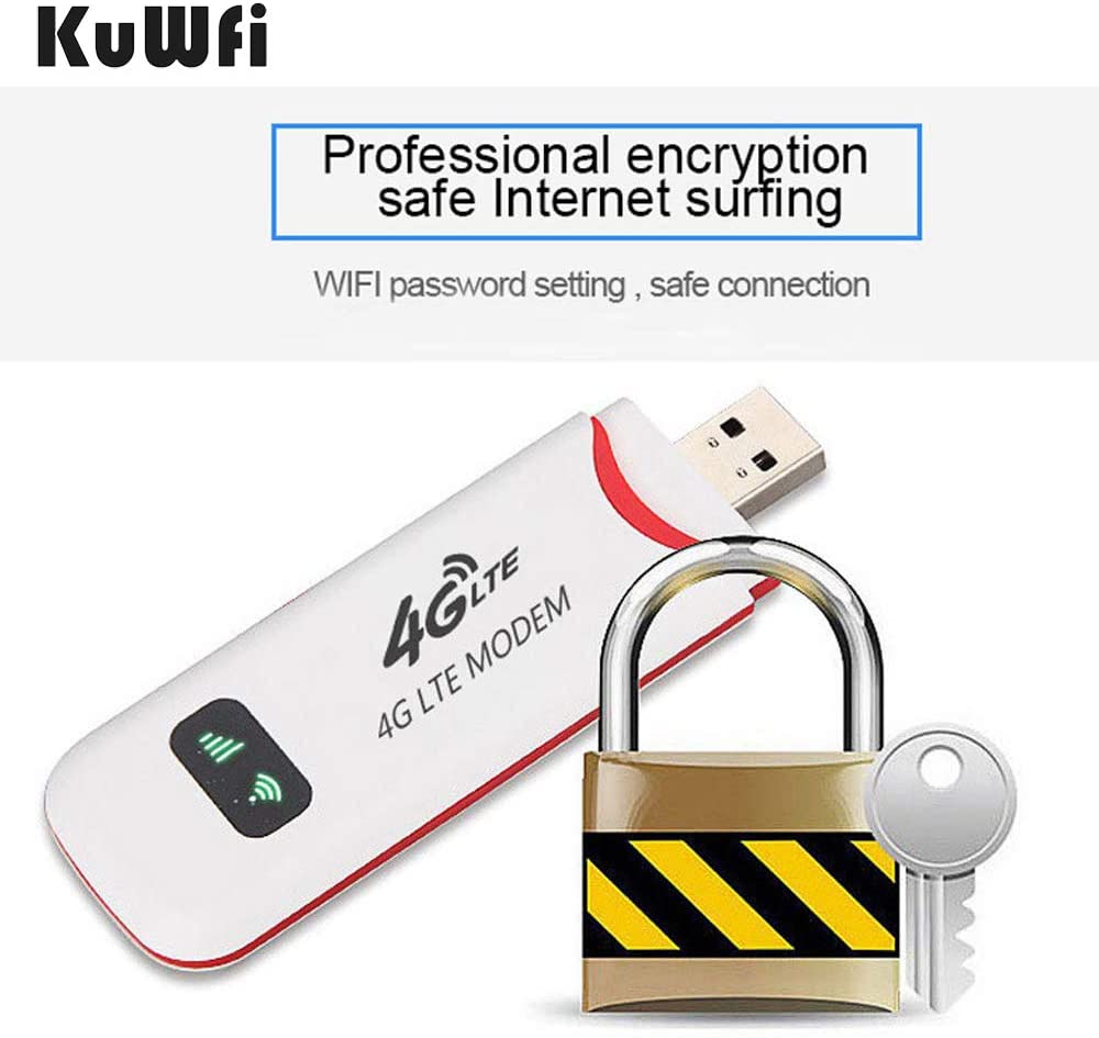 KuWFi 4G LTE Mobile WiFi Hotspot USB Dongle Support SIM Card High