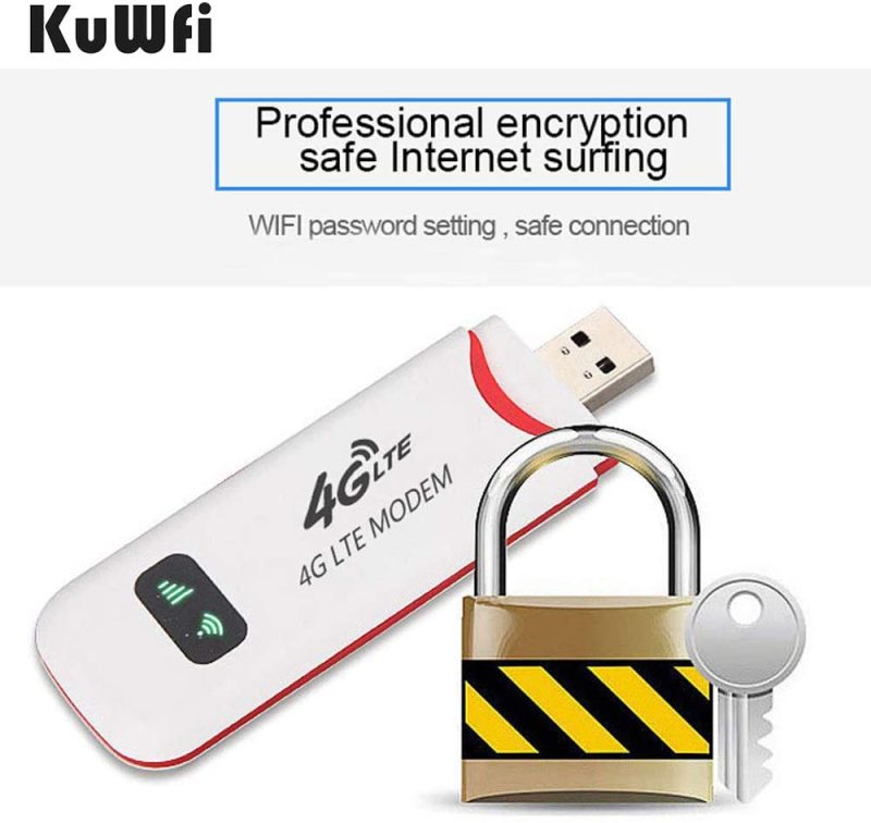 KuWfi 4G USB Modem Router Pocket 4G USB Dongle Mini Portable 3G/4G LTE WiFi Router Mobile Wifi Hotspot Support 10Users