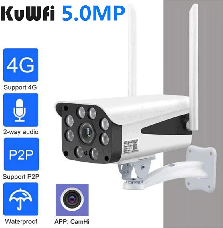KuWFi Outdoor Security Camera, 1080P Full HD Wireless Smart IP Camera with Night Vision, Two-Way Audio and Accurate Motion Detection