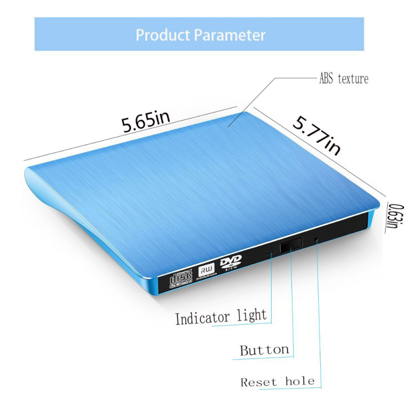 KuWFi firmware  External USB 3.0 Drive CD-RW DVD-ROM DVD-RW Burner Player USB Portable CD Reader for Windows7/8/10 PC Laptop