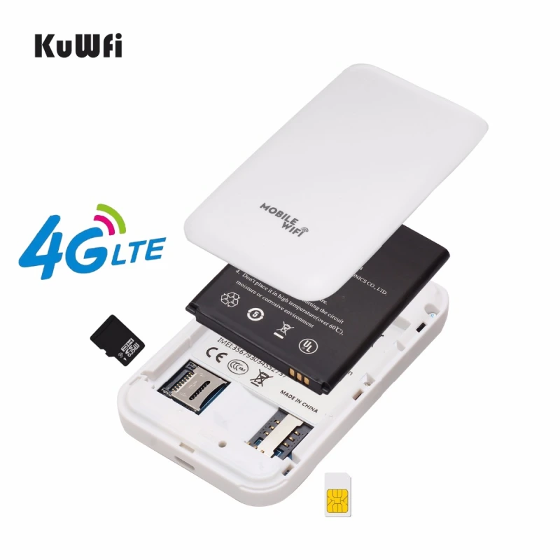 KUWFI smart mini  4G Wifi Router Portable 3G/4G SIM Card Router Unlocked Portable Pocket Wi-fi Hotspot Card Wi-fi Router With Sim Card Slot  Mini Port