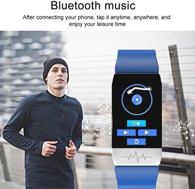 KuWFi Activity Trackers, Fitness Tracker with Heart Rate Monitor and Measuring Body Temperature Fitness Watch ECG Music Control Sport Smartwatch