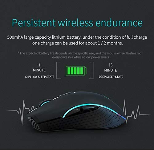 Mouse Wireless Dual Mode 2 in 1 Silent Rechargeable Mouse and 2.4G 2400DPI Ergonomic Portable Optical Mice for PC Laptop (Gray)
