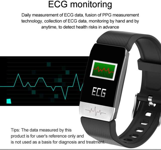 KuWFi Activity Trackers, Fitness Tracker with Heart Rate Monitor and Measuring Body Temperature Fitness Watch ECG Music Control Sport Smartwatch