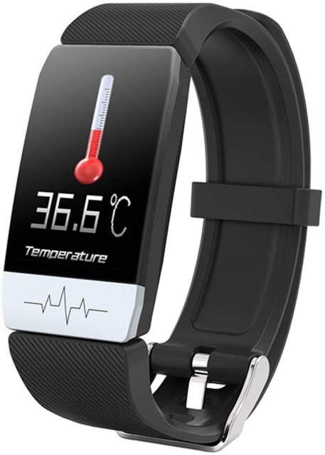 KuWFi Activity Trackers, Fitness Tracker with Heart Rate Monitor and Measuring Body Temperature Fitness Watch ECG Music Control Sport Smartwatch