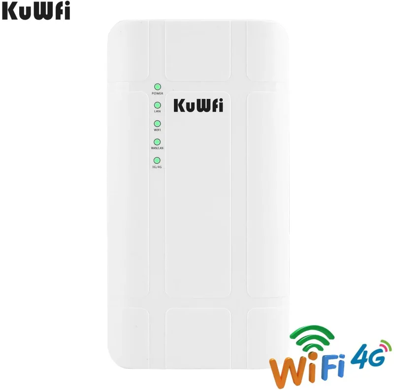 4G LTE Outdoor Waterproof WiFi Router 300M 2.4G Wireless CPE CAT4 Unlocked SIM Slot Hotspot for IP Camera with 24V PoE Adapter