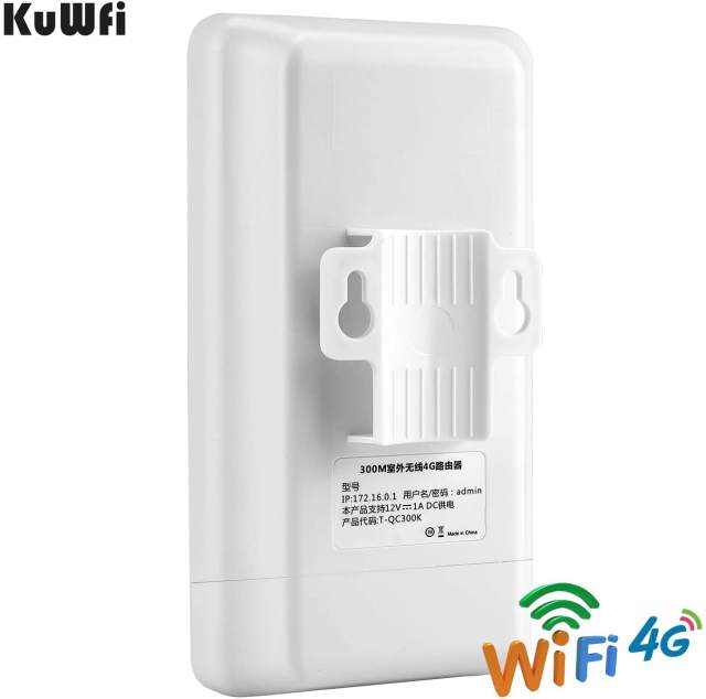 4G LTE Outdoor Waterproof WiFi Router 300M 2.4G Wireless CPE CAT4 Unlocked SIM Slot Hotspot for IP Camera with 24V PoE Adapter