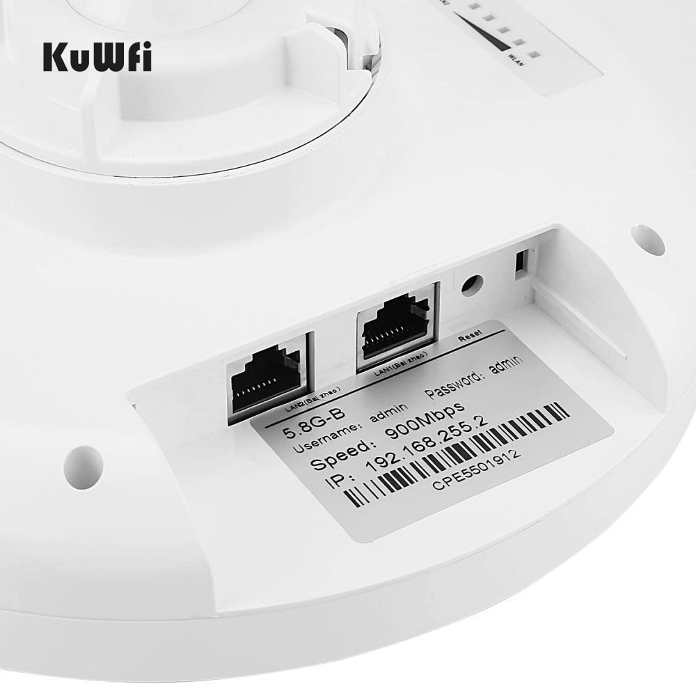 KuWFi Long Range WiFi Bridge 11ac Outdoor Access Point to Point Wireless Bridge High Speeds 5.8G 900M Support PoE 2-Packs