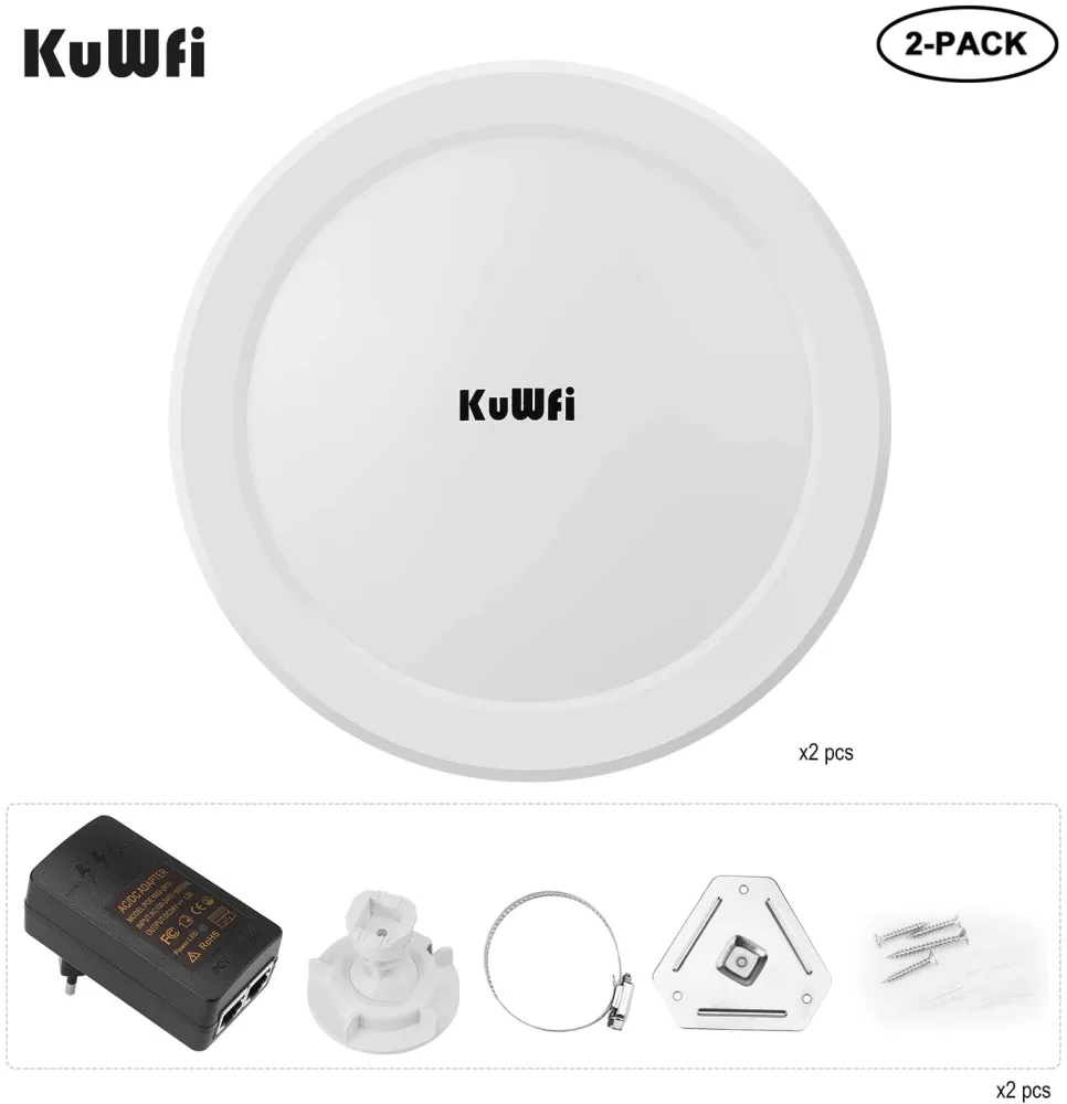 KuWFi Ponte Wireless Da Esterno 5,8 G 1-3 km Ripetitore WLAN A Lunga Portata, Punto Di Accesso
