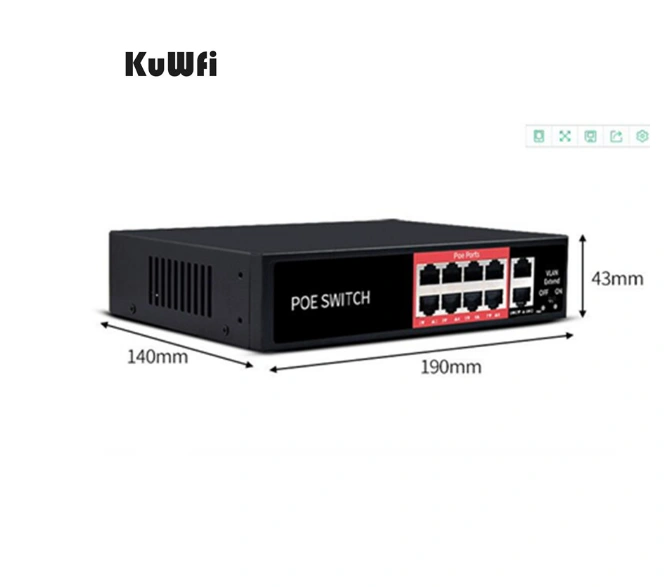 48V Network Ethernet Switch 10/100Mbps With 8 Ports POE Injector POE Power Adapter For IP camera Wireless AP Mining Equipment