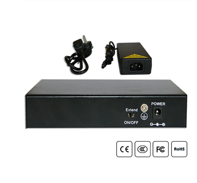 New 48V POE Switch RJ45 Hub 100Mbps 5 Ports Ethernet Switch Fast Media Converter LAN Splitters With 4 POE Ports 50-200m Distance