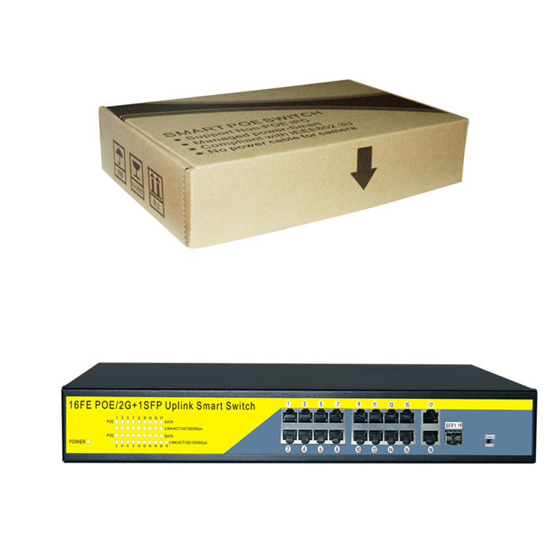 16Port POE Network Switch Gigabit 48V POE Switch RJ45 Hub LAN Splitters 10/100/1000Mbps Switcher ,Plug and Play ,Easy Setup