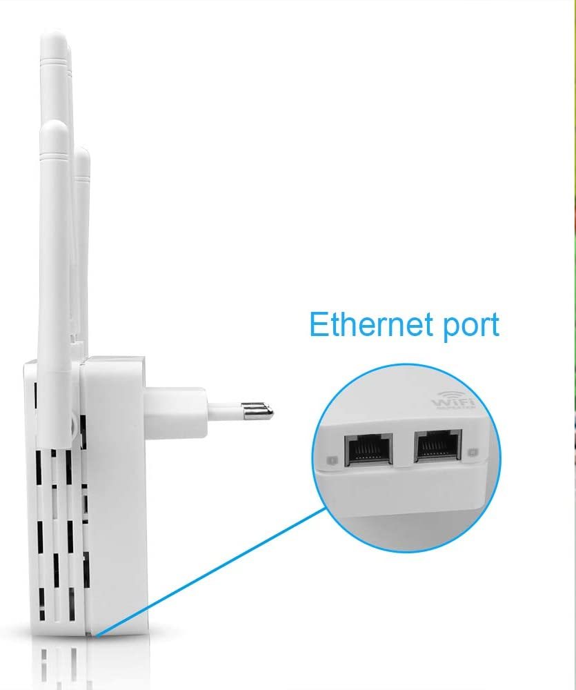 KuWFi WiFi Range Extender 1200Mbps Repeater with Ethernet Ports 2.4 & 5GHz Dual Band Signal Booster for The House