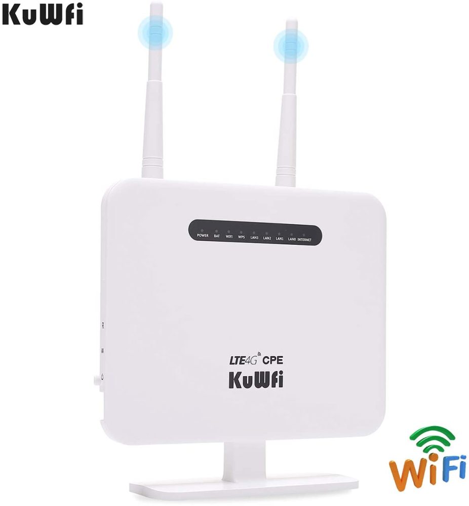 KuWFi LTE Router Unlocked 300Mbps 4G WIFI Router&Wireless Modem AP Usim Router Outdoor Hotspot Mobile Network 5Dbi Antenna