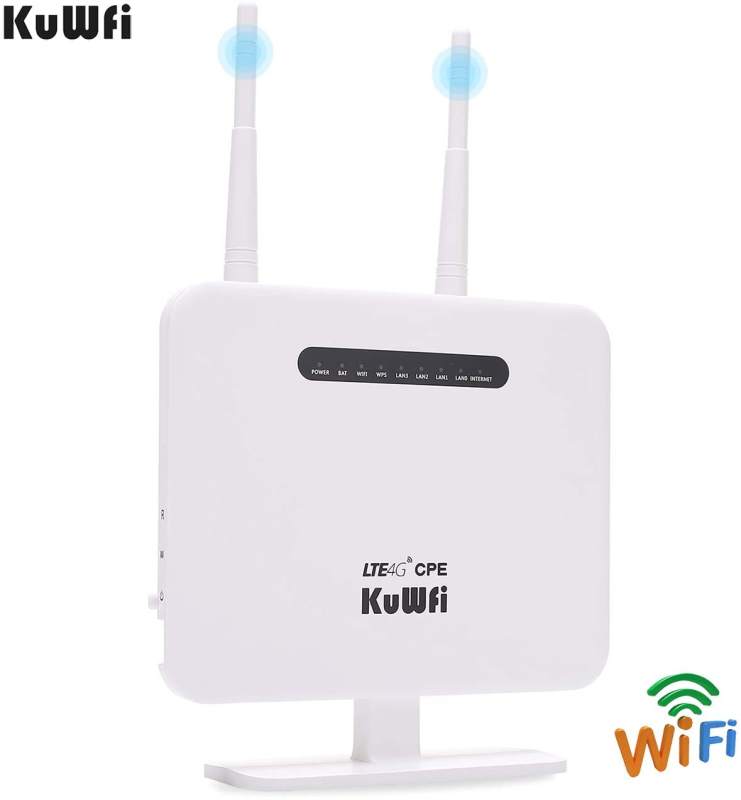 Opera kjole embargo KuWFi 4G Router Sim Card 300mbps Unlocked 4G CPE Wireless Router 150mbps  CAT4 Mobile Wifi Hotspot With Sim Card Slot 4 LAN Ports