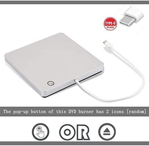 KuWFi External CD Drive, External CD DVD Drive USB 3.0 Type-C Portable Slim DVD/CD ROM Super drive +/- RW Rewriter/Writer/Reader for Laptop/Desktop Su