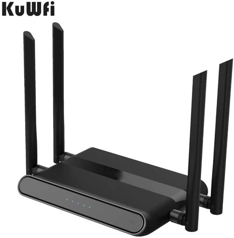 KuWFi Wireless Cable Router, Unlocked 4G Wireless Router with Dual SIM Card High Speed WiFi router with 5dBi High Gain Antenna for Home Office Interne