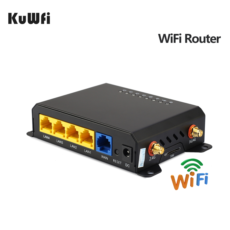 (EU  version)KuWFi 300Mbps 3G 4G LTE Car WiFi Wireless Router Extender Strong Signal Car WiFi Routers with USB Port SIM Card Slot with External Antenn
