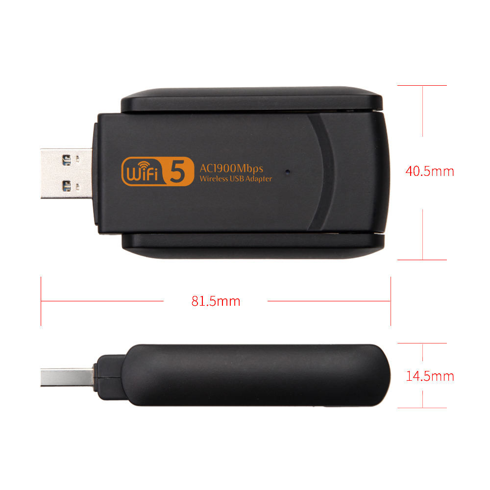 USB3.0 Wifi Adapter 1900Mbps Dual Band  2.4Ghz + 5.8Ghz Wi-fi Dongle Computer 802.11AC Network Card USB 2 Antennas Hi-Speed