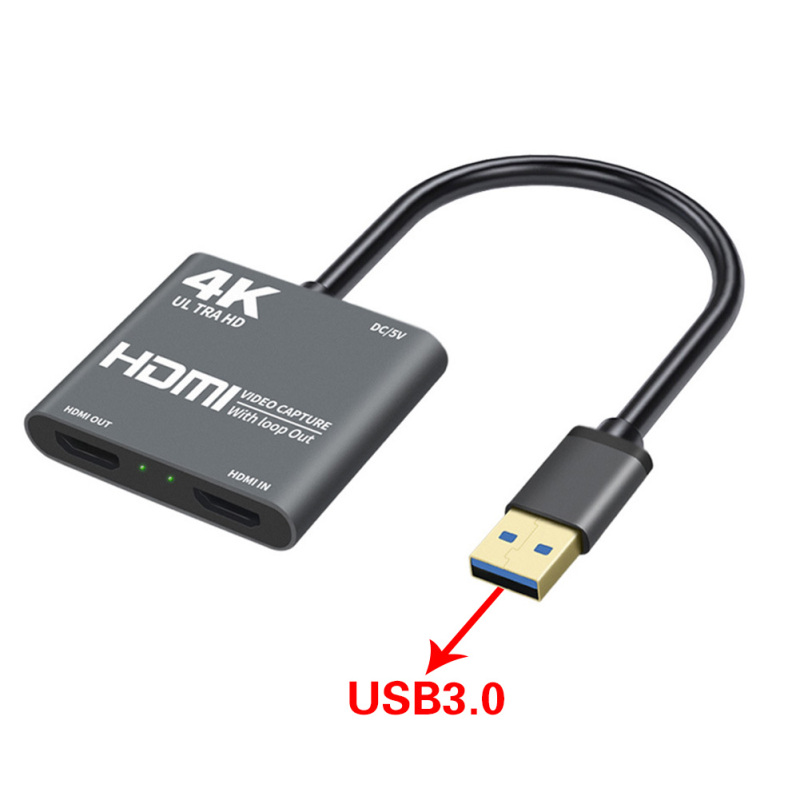 4K HDMI Game Capture Card HDMI to USB3.0 Video Audio Capture Full HD1080p Record for Streaming Teaching Conference Live Broadcas