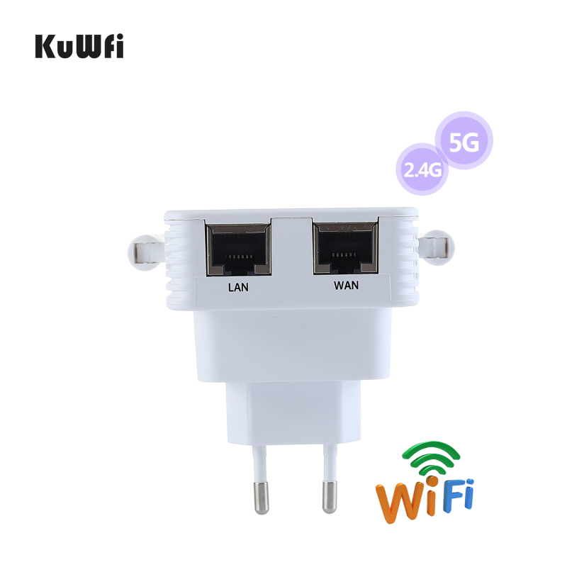 KuWFi 1200Mbps Wifi Repeater Dual Band AP Router Repeater Long Wifi Range Extender 4 Antenna Wifi Signal Amplifier Booster